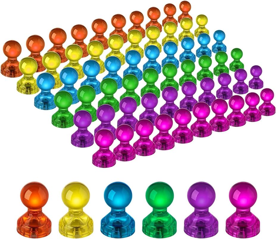 60PCS ملونة قوية المغناطيسية thumbtacks مغناطيسات لوحة بيضاء للتدريس في الفصل الدراسي