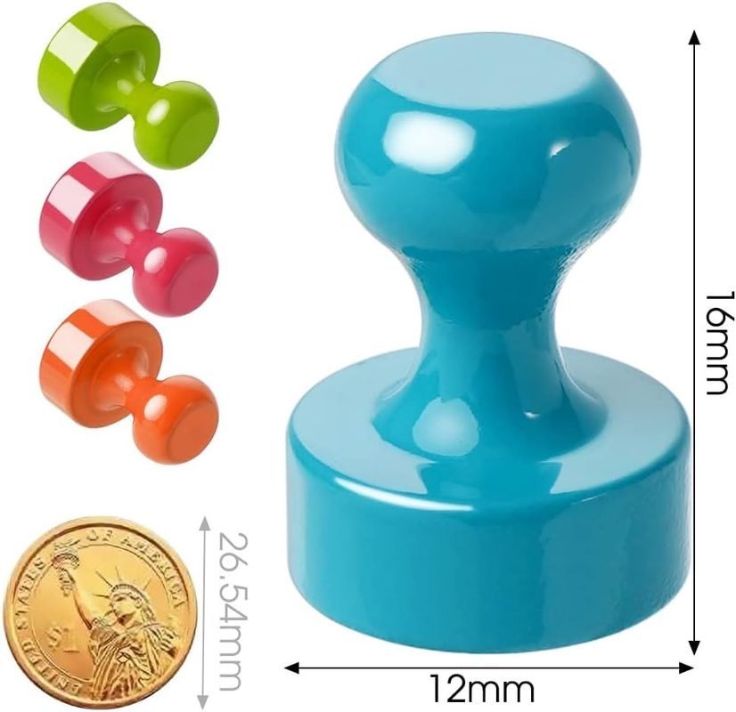 16Pcs متعددة الألوان المغناطيسية Thumbtacks مغناطيسات ثلاجة معدنية للمطبخ في الفصول الدراسية المكتب