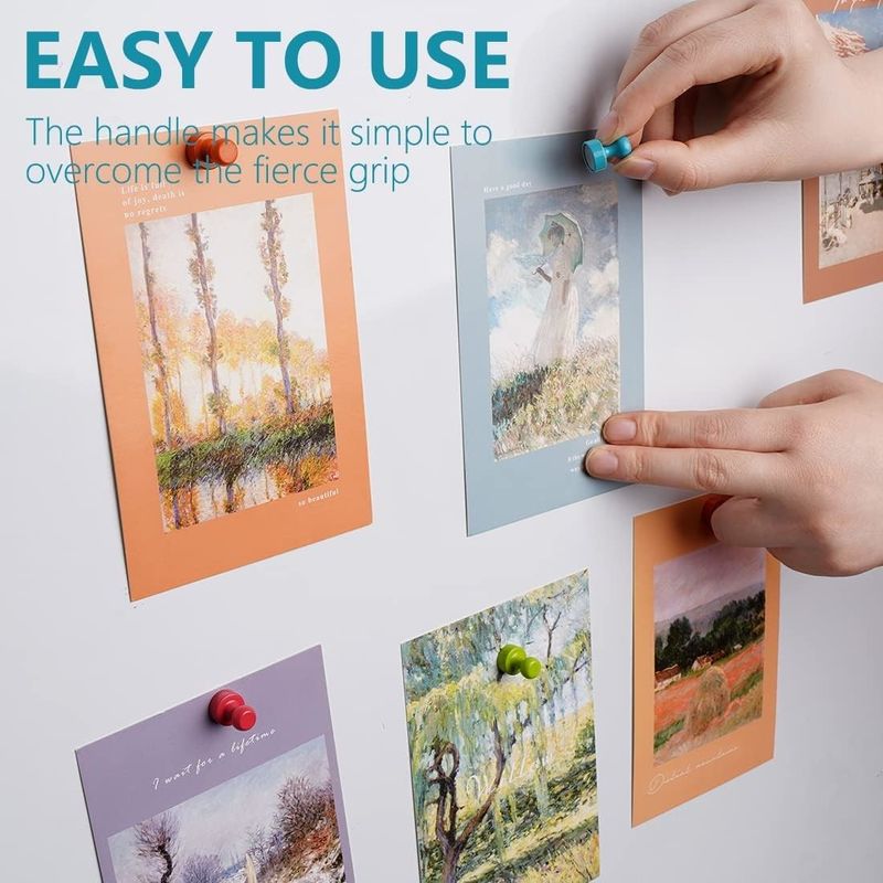16Pcs متعددة الألوان المغناطيسية Thumbtacks مغناطيسات ثلاجة معدنية للمطبخ في الفصول الدراسية المكتب