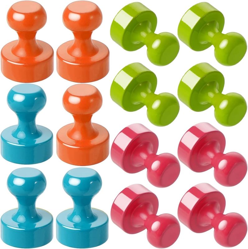 16Pcs متعددة الألوان المغناطيسية Thumbtacks مغناطيسات ثلاجة معدنية للمطبخ في الفصول الدراسية المكتب