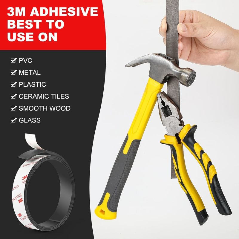 شريط مغناطيس نيوديميوم مرن مع دعم صلب قوي لـ 3M للجدار DIY