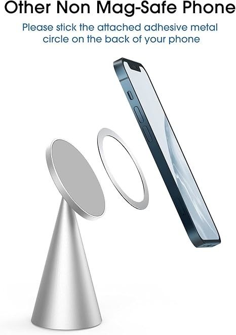 موقف الهاتف المغناطيسي متوافق مع iPhone 13 و iPhone 12 ، Mini ، Pro و Pro Max ، حامل الألومنيوم القابل للتعديل