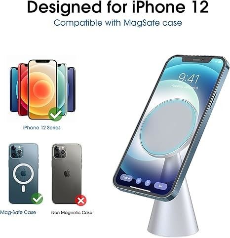 موقف الهاتف المغناطيسي متوافق مع iPhone 13 و iPhone 12 ، Mini ، Pro و Pro Max ، حامل الألومنيوم القابل للتعديل