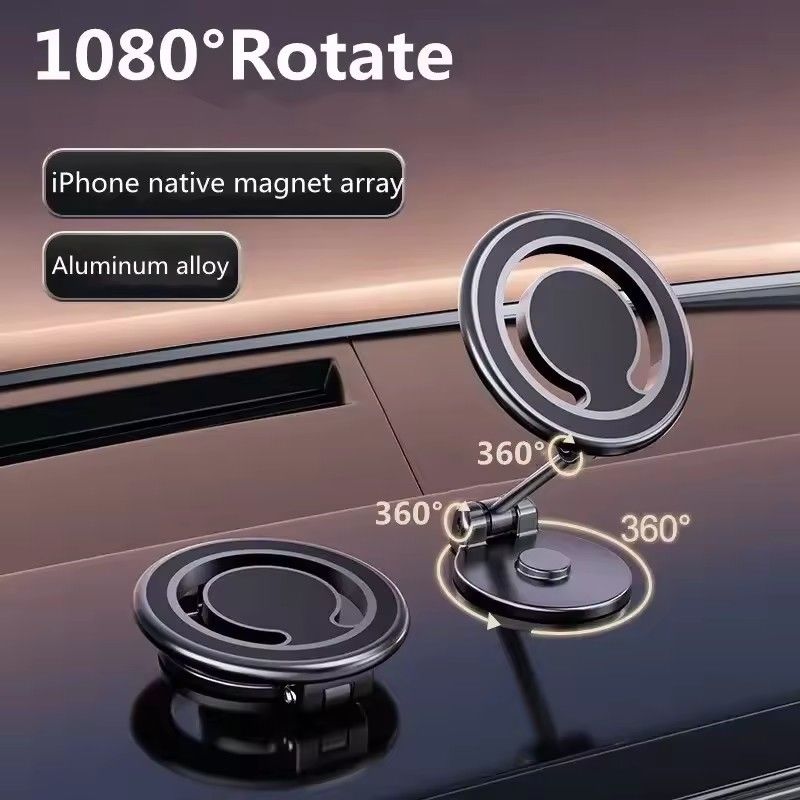 1080 مغناطيسي حامل الهاتف السيارة المغناطيس سيارة دعامة جبل الخلية الهاتف الذكي دعم في السيارة ل iPhone 15 14 13 12 11 سامسونج